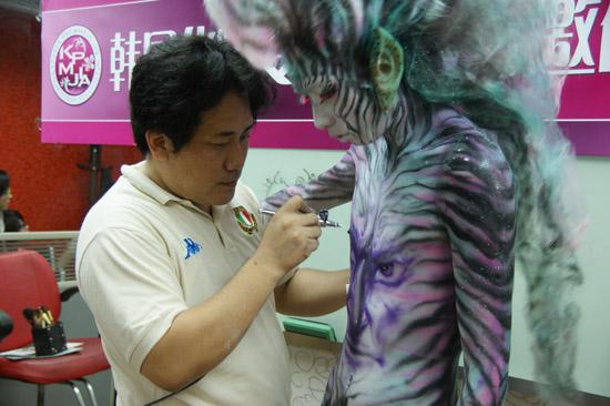 韓國教授人體彩繪特講現場